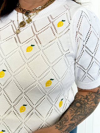 The Lemon Zest Embroidered Sweater - 100 Casual Tops - The Farmhouse