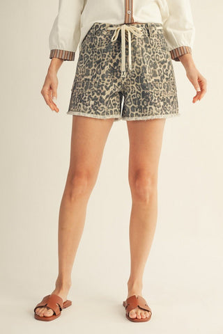 The Leopard Love Drawstring Shorts - 220 Shorts + Skirts - The Farmhouse