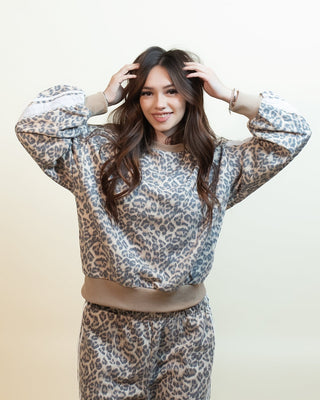 The Leopard Luxe Contrast Sweatshirt - 250 Activewear + Lounge - The Farmhouse
