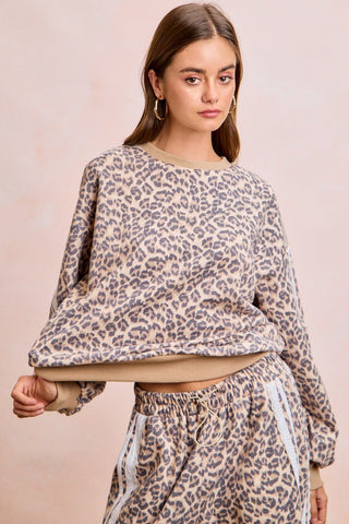 The Leopard Luxe Contrast Sweatshirt - 250 Activewear + Lounge - The Farmhouse