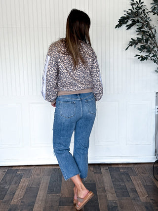 The Leopard Luxe Contrast Sweatshirt - 250 Activewear + Lounge - The Farmhouse