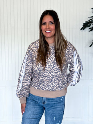 The Leopard Luxe Contrast Sweatshirt - 250 Activewear + Lounge - The Farmhouse