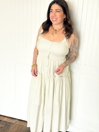 The Light Olive Buttonline Midi - 170 Dresses - The Farmhouse