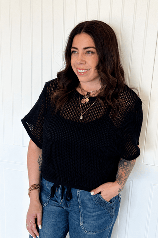 The Lightweight Layer Knit Shirt, Black - 110 Blouses - The Farmhouse