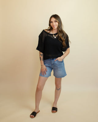The Lightweight Layer Knit Shirt, Black - 110 Blouses - The Farmhouse
