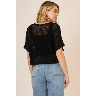 The Lightweight Layer Knit Shirt, Black - 110 Blouses - The Farmhouse