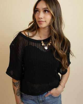 The Lightweight Layer Knit Shirt, Black - 110 Blouses - The Farmhouse