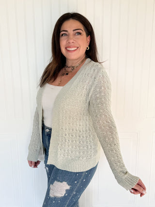 The Linea Ribbed Cardigan, Light Sage - 150 Kimonos + Cardigans - The Farmhouse