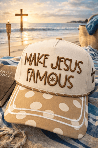 The Make Jesus Famous Brown Polka Dot Hat - 260 Fashion Accessories - The Farmhouse