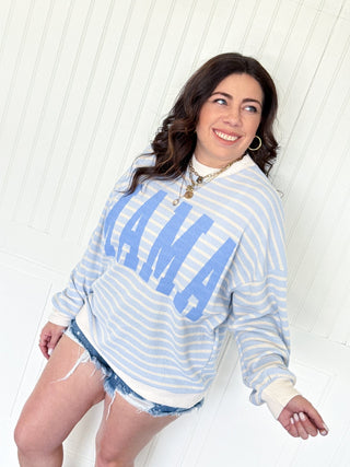 The Mama Cozy Stripe Pullover - 120 Graphic Tees - The Farmhouse