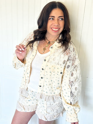 The Meadow Song Lace Shacket - 110 Blouses - The Farmhouse