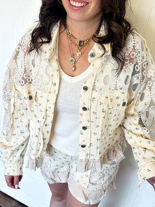 The Meadow Song Lace Shacket - 110 Blouses - The Farmhouse