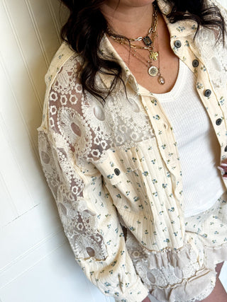 The Meadow Song Lace Shacket - 110 Blouses - The Farmhouse