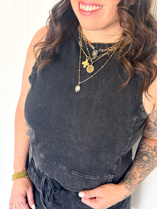 The Midnight Breeze Cutout Tank - 100 Casual Tops - The Farmhouse