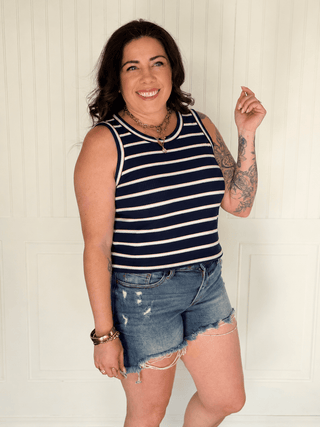 The Midnight Marina Stripe Tank - 100 Casual Tops - The Farmhouse