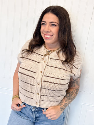 The Mixed Stripe Cozy Cardi - 100 Casual Tops - The Farmhouse