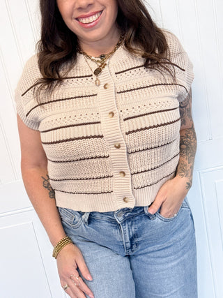 The Mixed Stripe Cozy Cardi - 100 Casual Tops - The Farmhouse