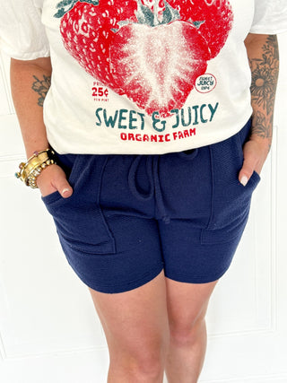 The Navy Breeze Drawstring Shorts - 220 Shorts + Skirts - The Farmhouse