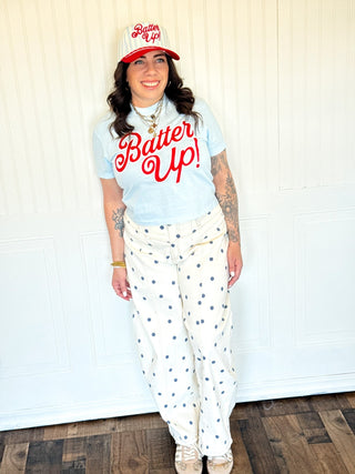 The Navy Sprinkle Barrel Pants - 240 Pants - The Farmhouse