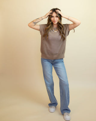 The Ocean Air Open Knit Top, Silken Taupe - 130 Basics - The Farmhouse