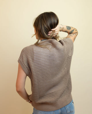 The Ocean Air Open Knit Top, Silken Taupe - 130 Basics - The Farmhouse