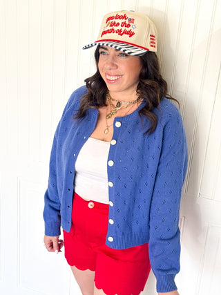 The Openwork Button Detail Cardigan - 150 Kimonos + Cardigans - The Farmhouse