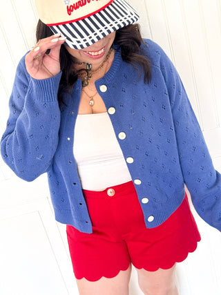 The Openwork Button Detail Cardigan - 150 Kimonos + Cardigans - The Farmhouse
