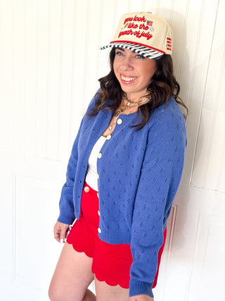 The Openwork Button Detail Cardigan - 150 Kimonos + Cardigans - The Farmhouse