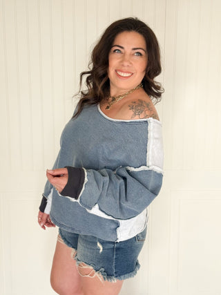 The Overstitch Comfort Pullover, Denim Blue - 140 Sweatshirts + Sweaters - The Farmhouse