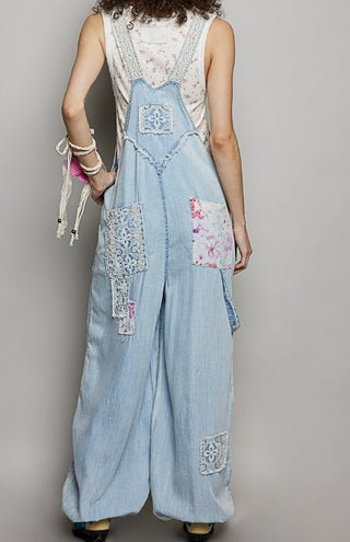 The Patchwork Petals Denim Overalls - 180 One Piece Outfits - The Farmhouse