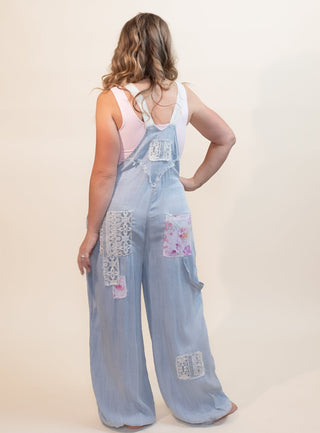 The Patchwork Petals Denim Overalls - 180 One Piece Outfits - The Farmhouse