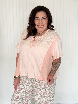 The Peach Pearl Charm Tee - 100 Casual Tops - The Farmhouse
