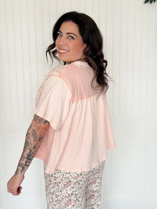 The Peach Pearl Charm Tee - 100 Casual Tops - The Farmhouse