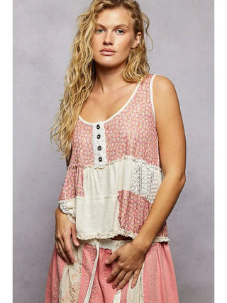 The Petal Line Lace Detail Top - 110 Blouses - The Farmhouse