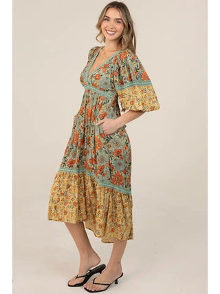 The Portofino Patchwork Midi Dress - 170 Dresses - The Farmhouse