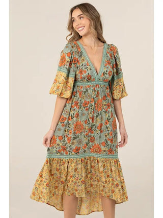 The Portofino Patchwork Midi Dress - 170 Dresses - The Farmhouse