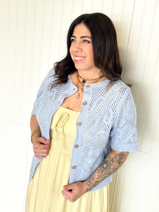 The Reversible Periwinkle Breeze Button Back Top - 110 Blouses - The Farmhouse