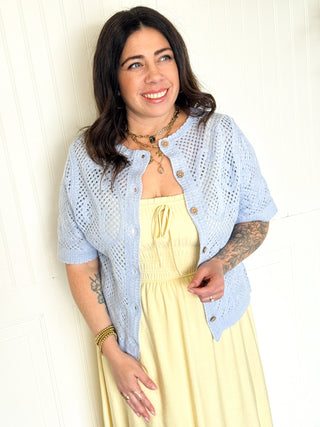 The Reversible Periwinkle Breeze Button Back Top - 110 Blouses - The Farmhouse