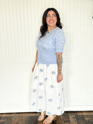 The Reversible Periwinkle Breeze Button Back Top - 110 Blouses - The Farmhouse