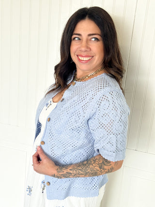 The Reversible Periwinkle Breeze Button Back Top - 110 Blouses - The Farmhouse