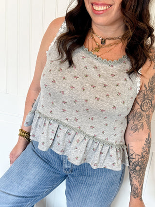 The Rosebud Ruffle Hi-Low Tank - 110 Blouses - The Farmhouse