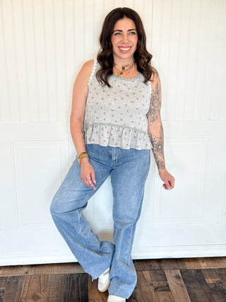 The Rosebud Ruffle Hi-Low Tank - 110 Blouses - The Farmhouse