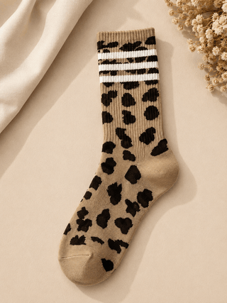 The Safari Chic Crew Socks, Taupe - 300 Footwear - The Farmhouse
