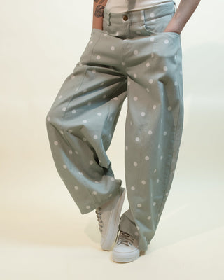 The Sage Dot Drift Denim Polka Dot Pants - 240 Pants - The Farmhouse