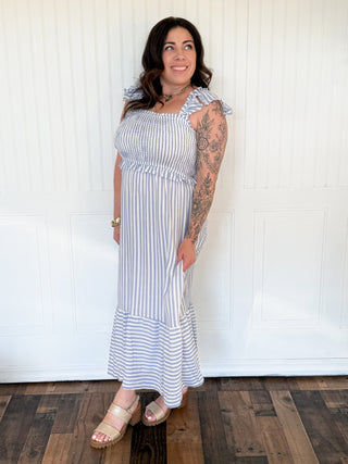 The Sailcloth Sweetheart Dress, Blue - 170 Dresses - The Farmhouse