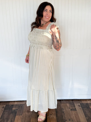 The Sailcloth Sweetheart Dress, Light Olive - 170 Dresses - The Farmhouse