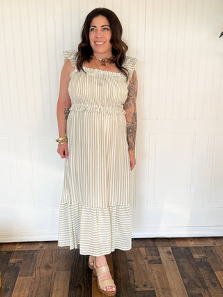 The Sailcloth Sweetheart Dress, Light Olive - 170 Dresses - The Farmhouse