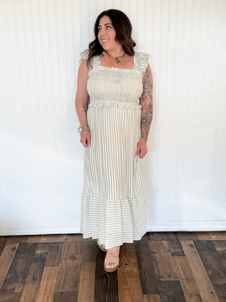 The Sailcloth Sweetheart Dress, Light Olive - 170 Dresses - The Farmhouse