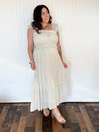 The Sailcloth Sweetheart Dress, Light Olive - 170 Dresses - The Farmhouse