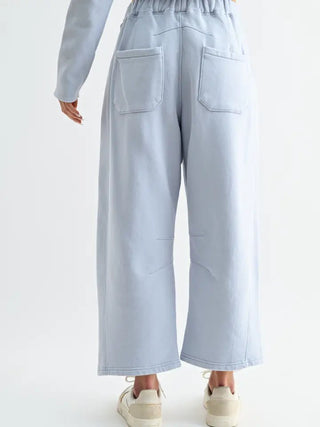 The Salt Air Cotton Barrel Pants, Halogen Blue - 250 Activewear + Lounge - The Farmhouse